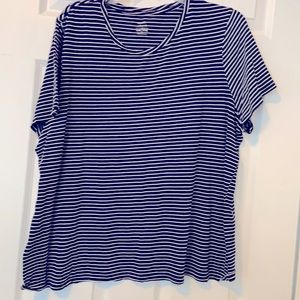 Old Navy navy and white striped tee.